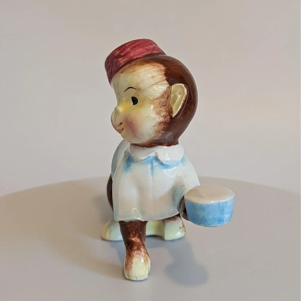 VTG Norcrest Organ Grinder Circus Monkey Salt & Pepper Shaker Set Japan Ceramic